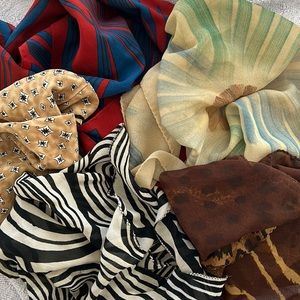 ❤️set of 5 vintage scarves